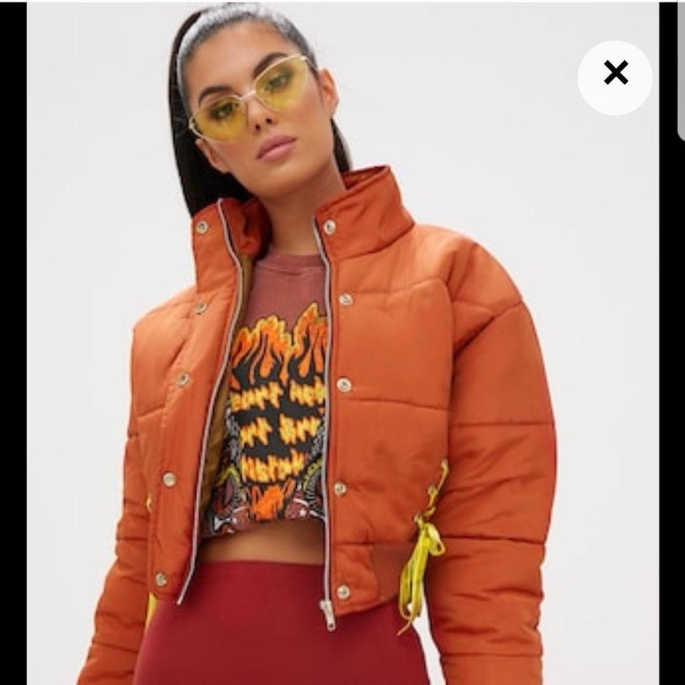 PLT Detail Orange Bomber Jacket